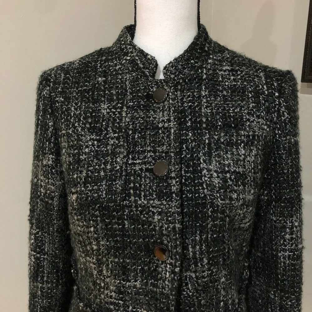 *ADRIENNE VITTADINI* Gray Tweed Wool Blend Jacket